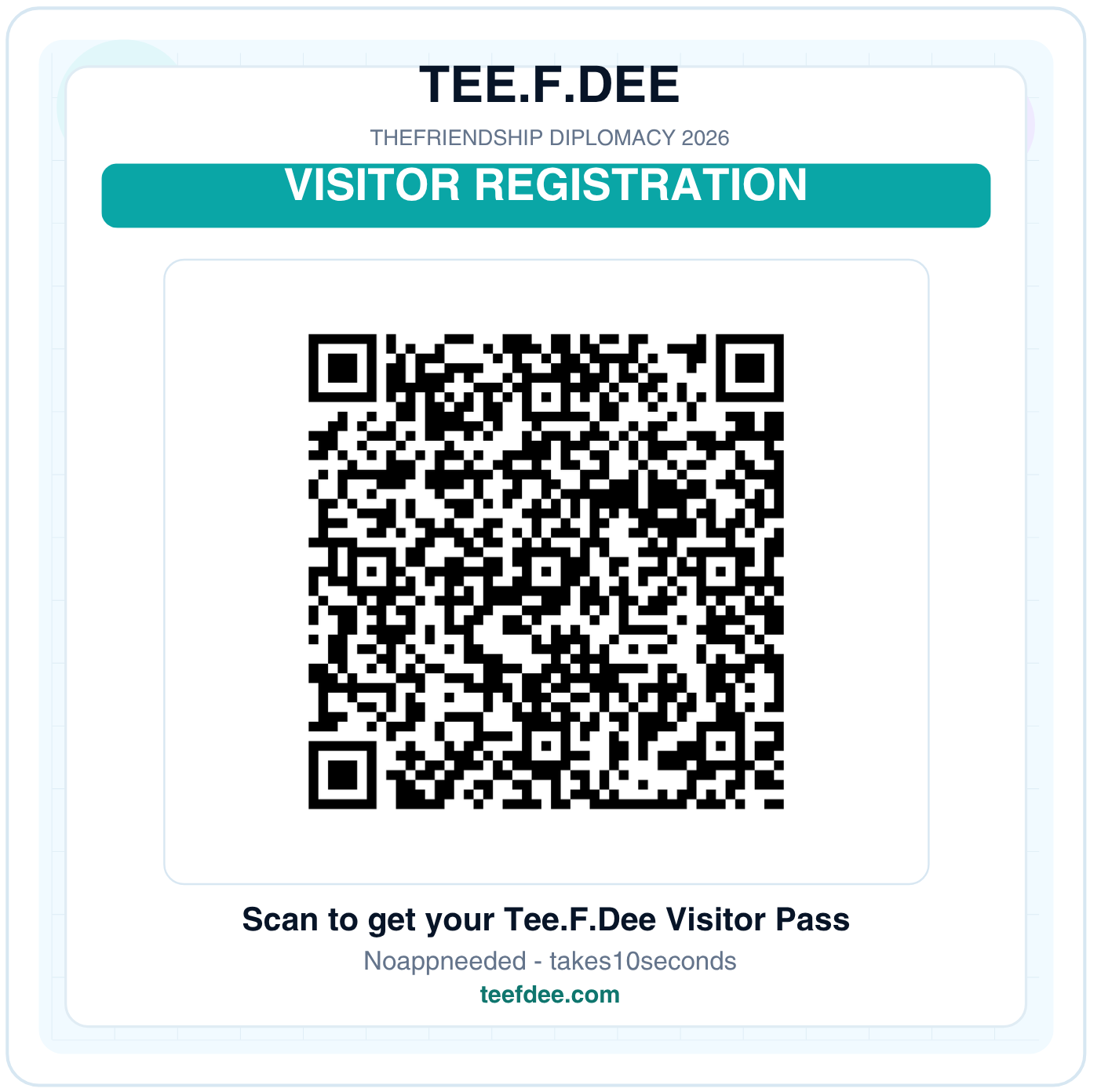 Tee.F.Dee Visitor Registration QR Code